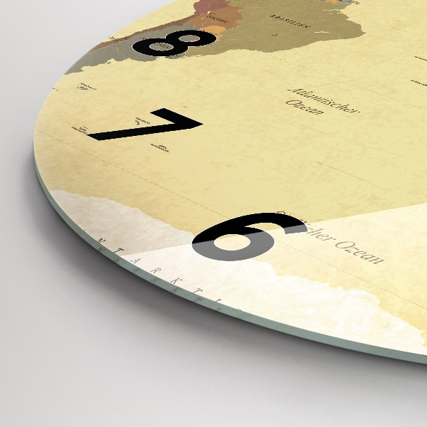 Orologio rotondo Mappa del mondo d'epoca