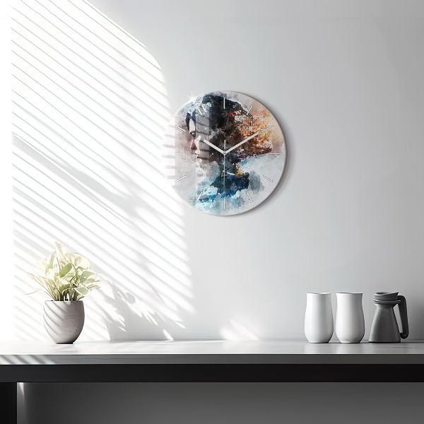 Orologio rotondo Volti astratti