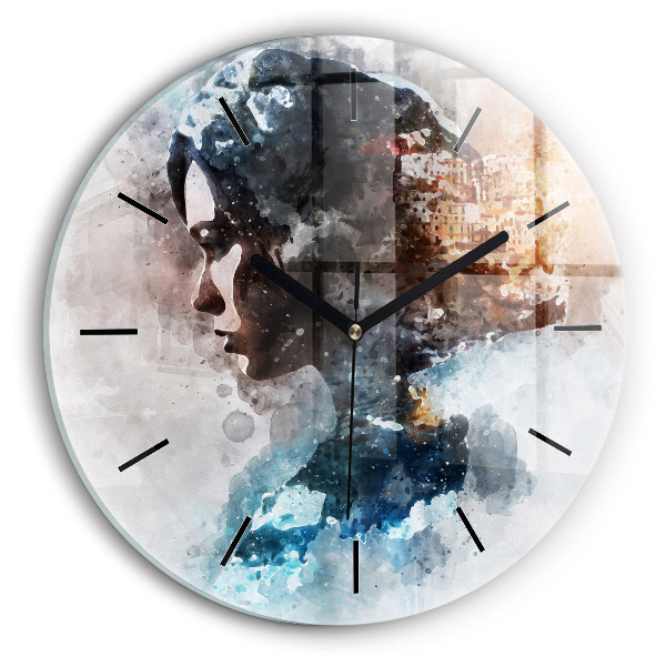 Orologio rotondo Volti astratti