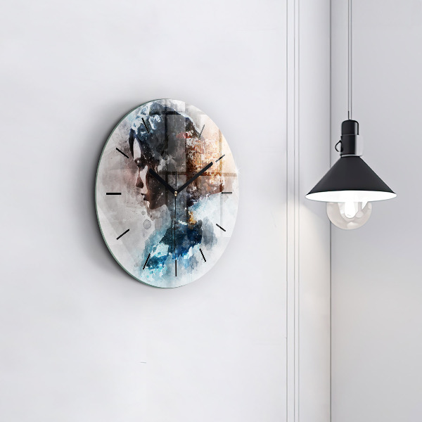 Orologio rotondo Volti astratti