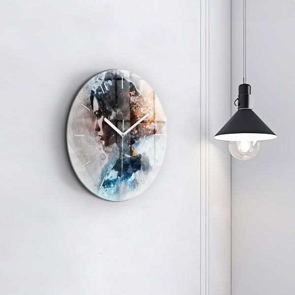 Orologio rotondo Volti astratti