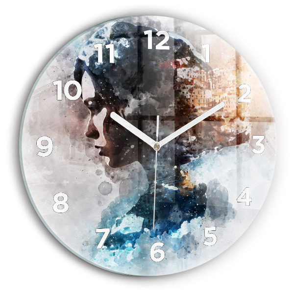 Orologio rotondo Volti astratti