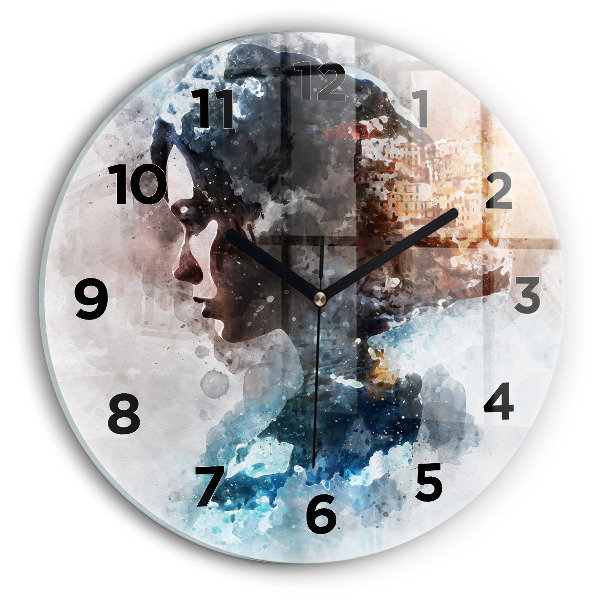 Orologio rotondo Volti astratti