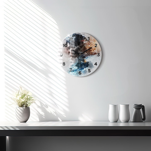 Orologio rotondo Volti astratti