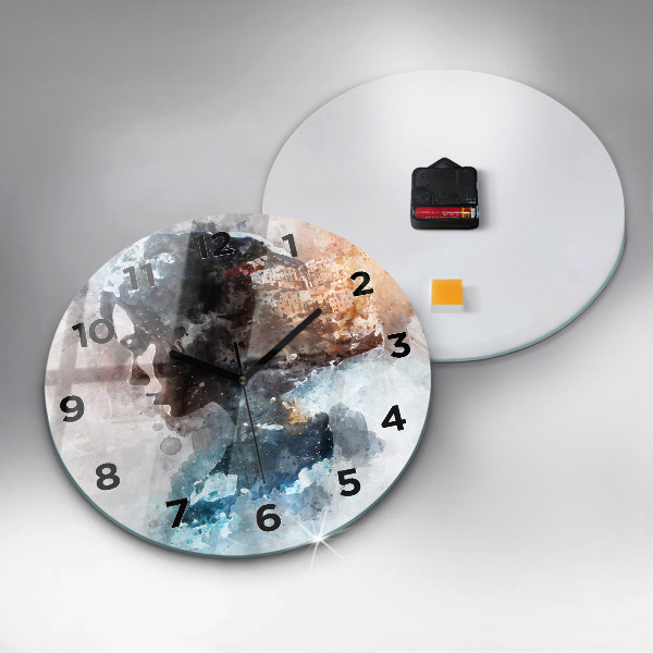 Orologio rotondo Volti astratti