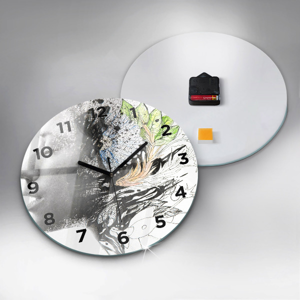 Orologio rotondo Volto di donna astratto