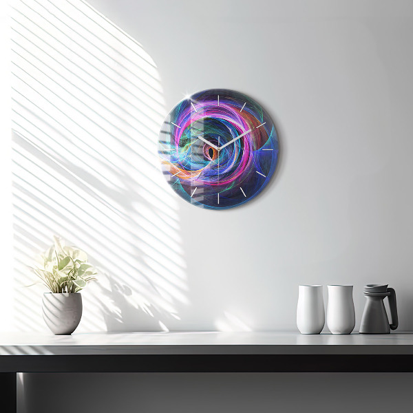 Orologio rotondo Frattale colorato