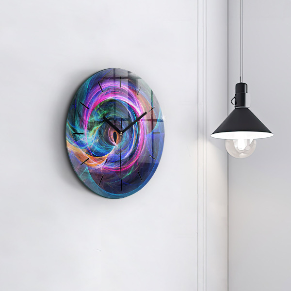 Orologio rotondo Frattale colorato