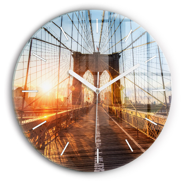 Orologio rotondo Ponte di Brooklyn New York