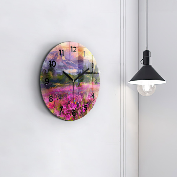 Orologio rotondo Prato al tramonto