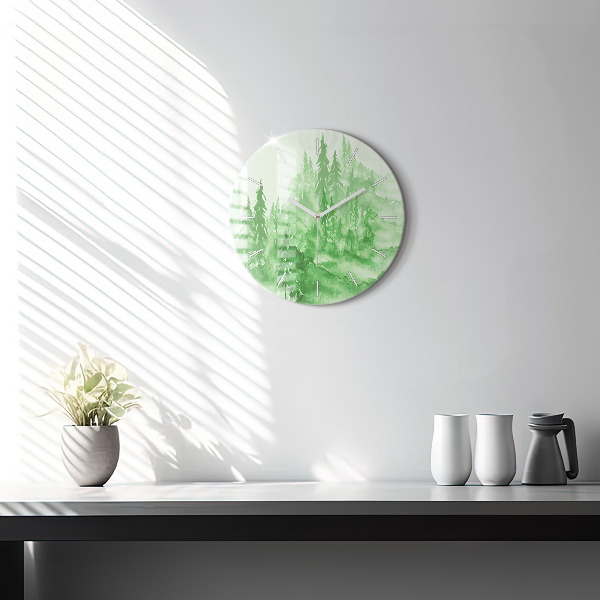 Orologio rotondo Dipingere la foresta verde