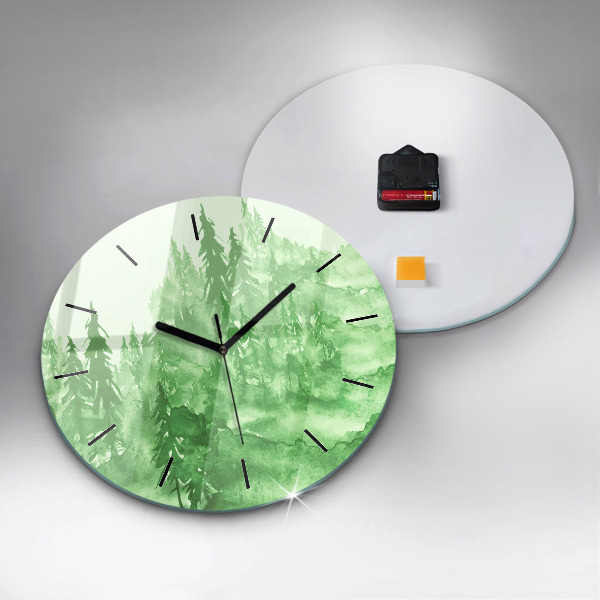 Orologio rotondo Dipingere la foresta verde