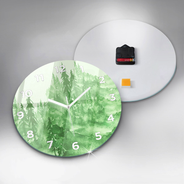 Orologio rotondo Dipingere la foresta verde