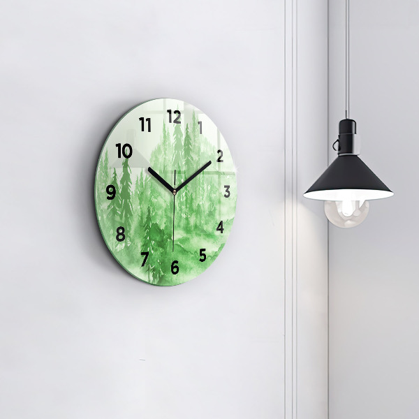 Orologio rotondo Dipingere la foresta verde