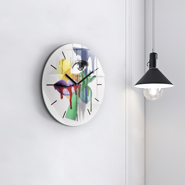 Orologio rotondo collage surrealista
