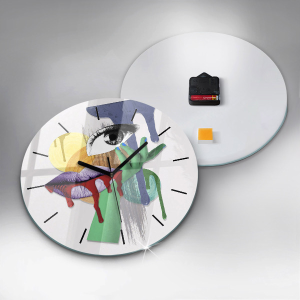 Orologio rotondo collage surrealista