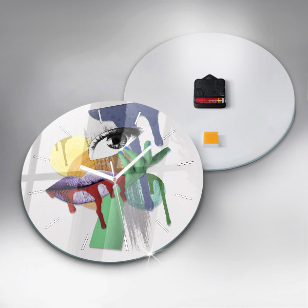 Orologio rotondo collage surrealista