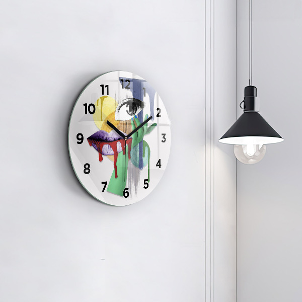 Orologio rotondo collage surrealista