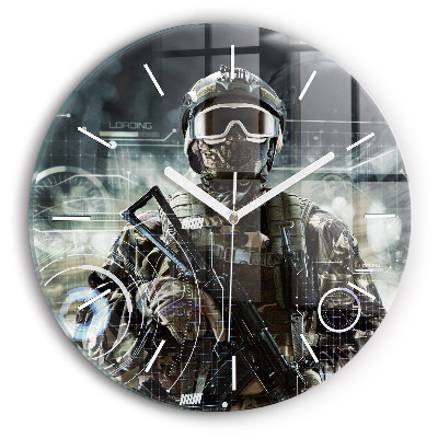 Orologio rotondo Soldato con una pistola