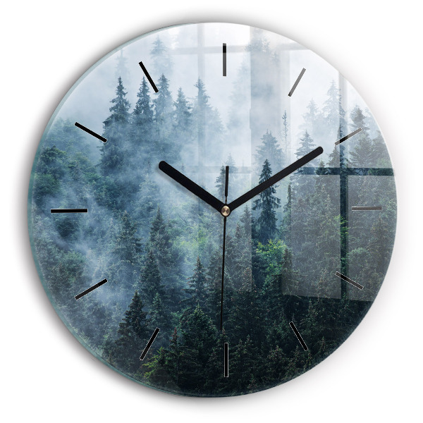 Orologio rotondo Paesaggio montano nebbioso