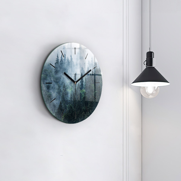 Orologio rotondo Paesaggio montano nebbioso