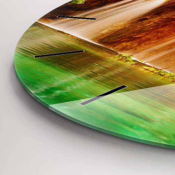 Orologio rotondo in vetro Vista della cascata