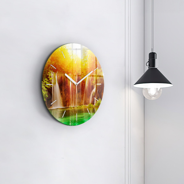 Orologio rotondo in vetro Vista della cascata