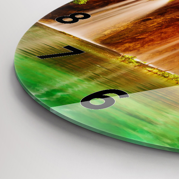 Orologio rotondo in vetro Vista della cascata