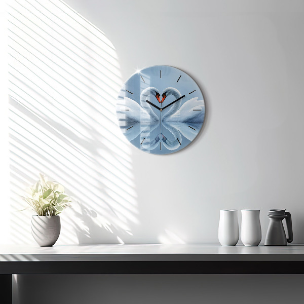 Orologio rotondo Cigni nel cuore