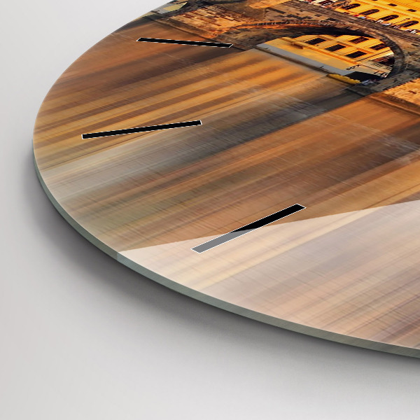 Orologio rotondo in vetro Panorama sul fiume