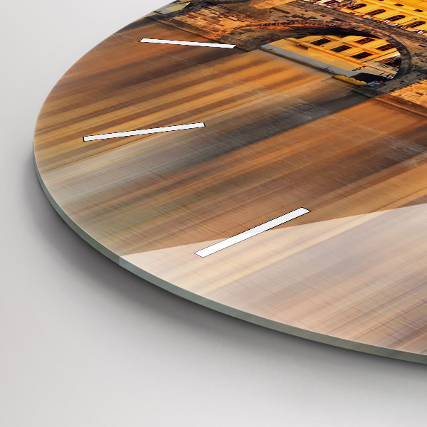 Orologio rotondo in vetro Panorama sul fiume