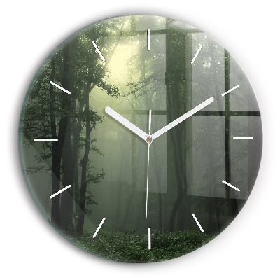 Orologio rotondo Foresta nebbiosa al mattino