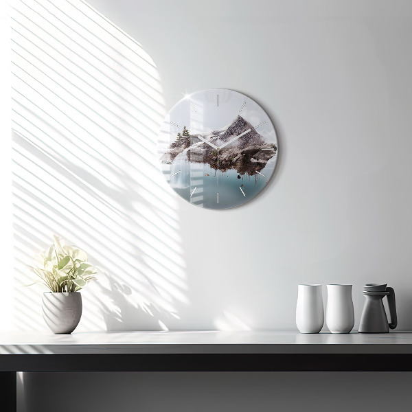 Orologio rotondo Isola volante e cascata