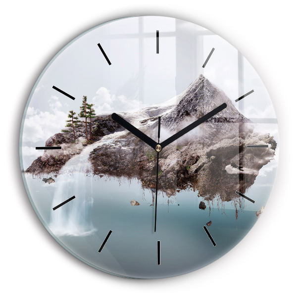 Orologio rotondo Isola volante e cascata