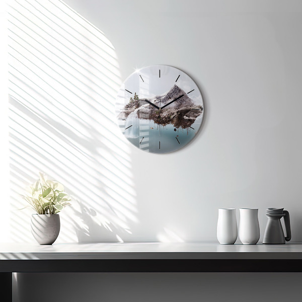 Orologio rotondo Isola volante e cascata