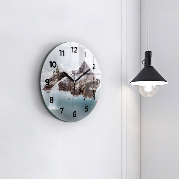 Orologio rotondo Isola volante e cascata