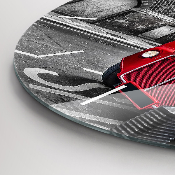 Orologio rotondo Autobus rosso a due piani