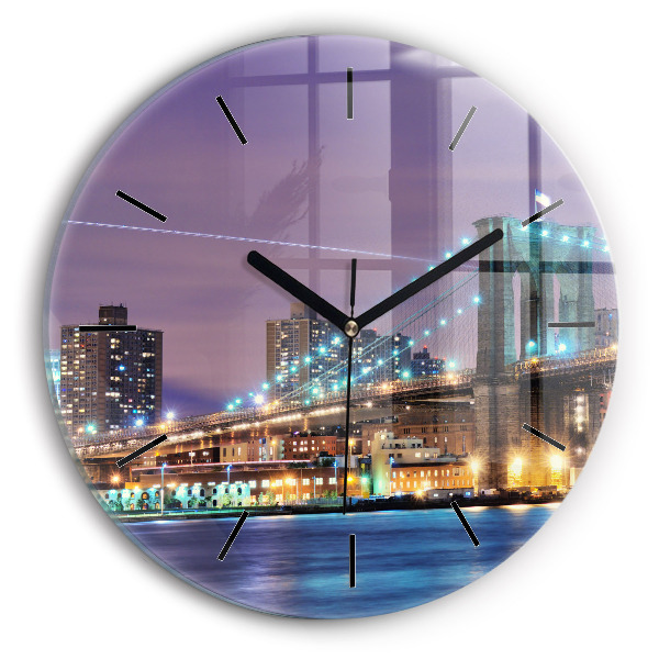 Orologio rotondo Ponte di Brooklyn e East River