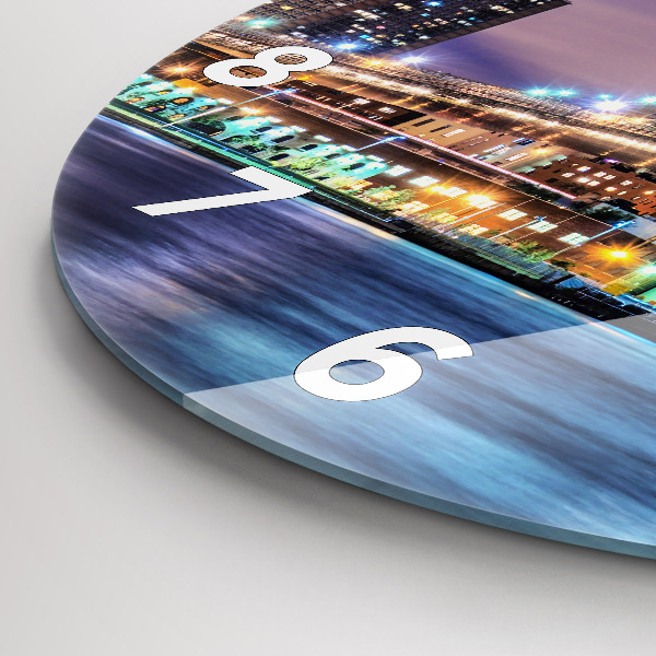 Orologio rotondo Ponte di Brooklyn e East River