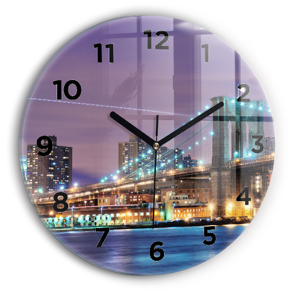 Orologio rotondo Ponte di Brooklyn e East River