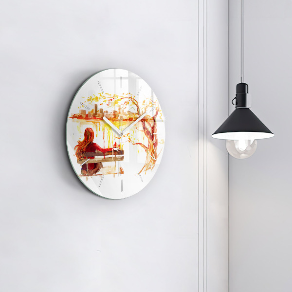 Orologio rotondo Paesaggio autunnale