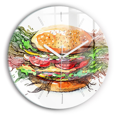 Orologio rotondo Hamburger con formaggio XXL