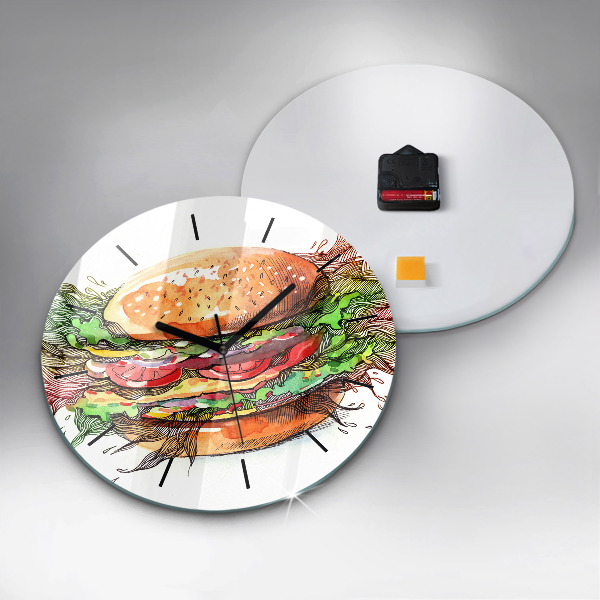 Orologio rotondo Hamburger con formaggio XXL