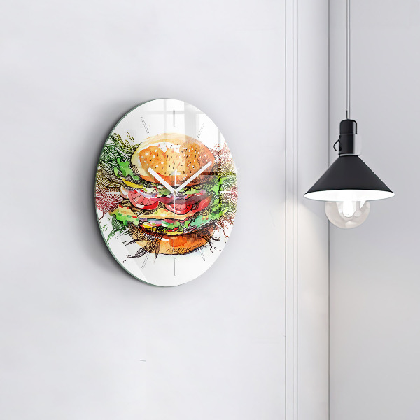 Orologio rotondo Hamburger con formaggio XXL