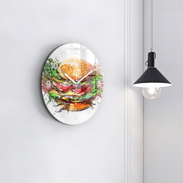 Orologio rotondo Hamburger con formaggio XXL