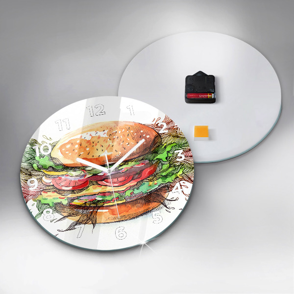 Orologio rotondo Hamburger con formaggio XXL