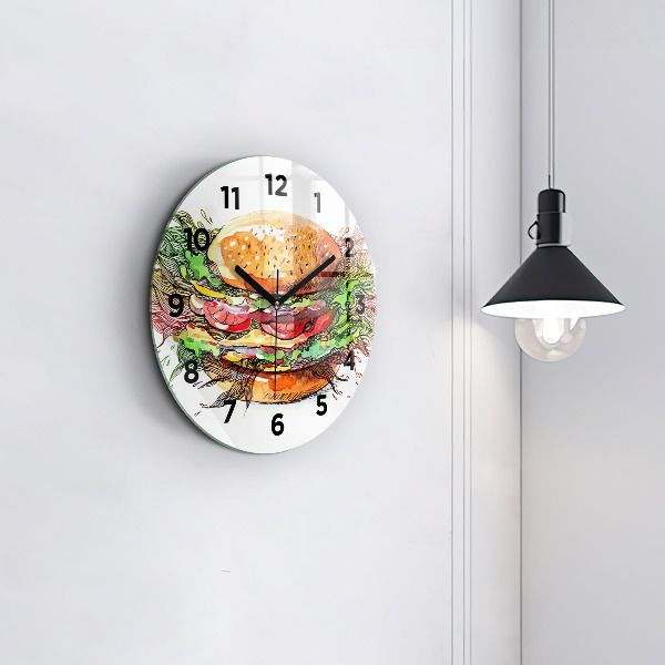 Orologio rotondo Hamburger con formaggio XXL