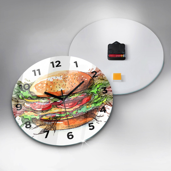 Orologio rotondo Hamburger con formaggio XXL
