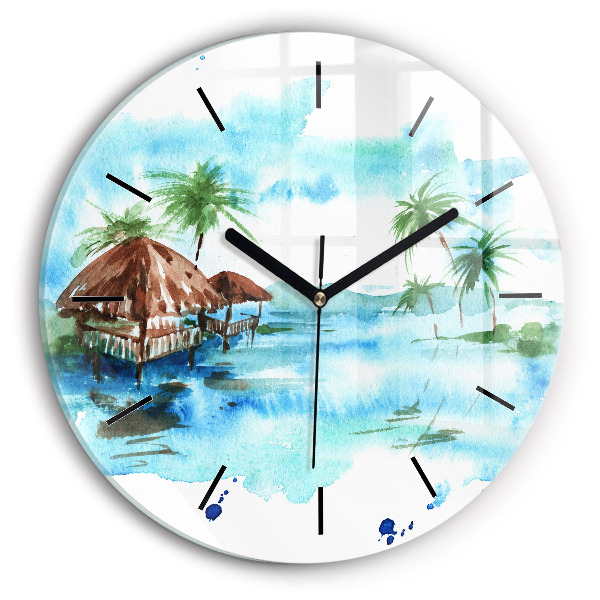 Orologio rotondo Immagine di un'isola deserta