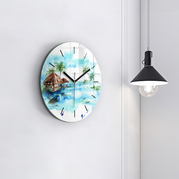 Orologio rotondo Immagine di un'isola deserta